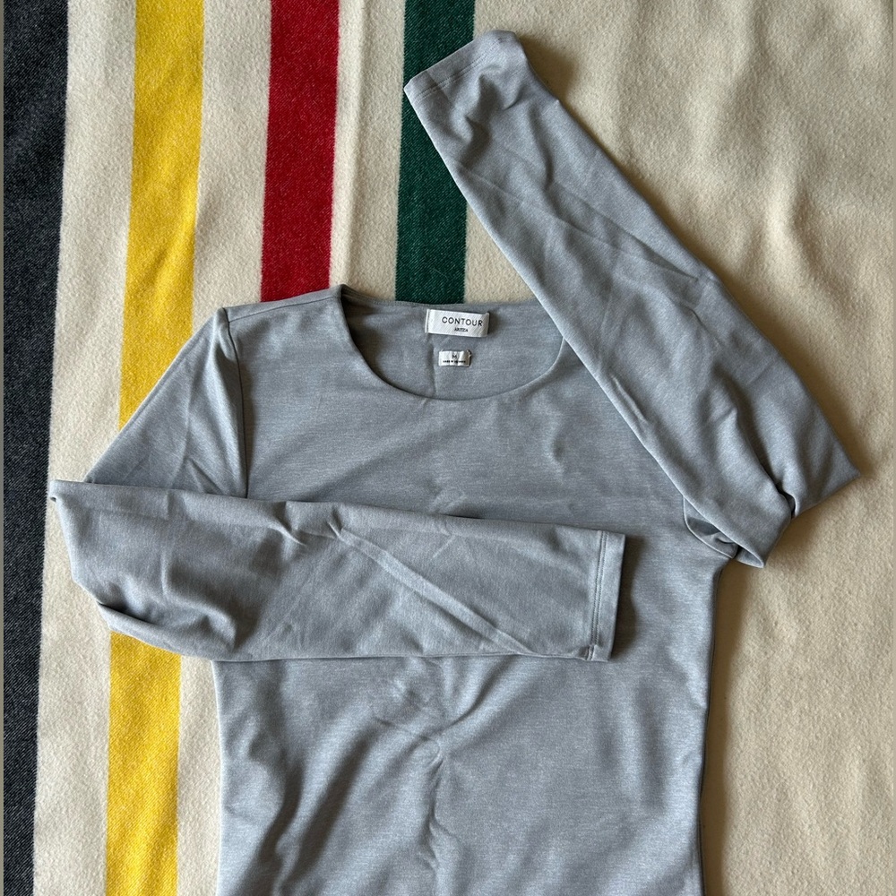 Grey Contour Crew Longsleeve Top